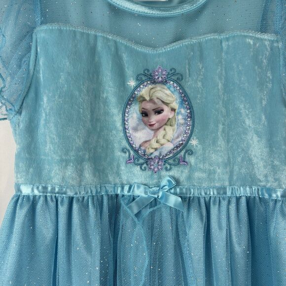 Disney Elsa Frozen Girls Costume/Night Gown/Play Dress Size 8 - Picture 4 of 7